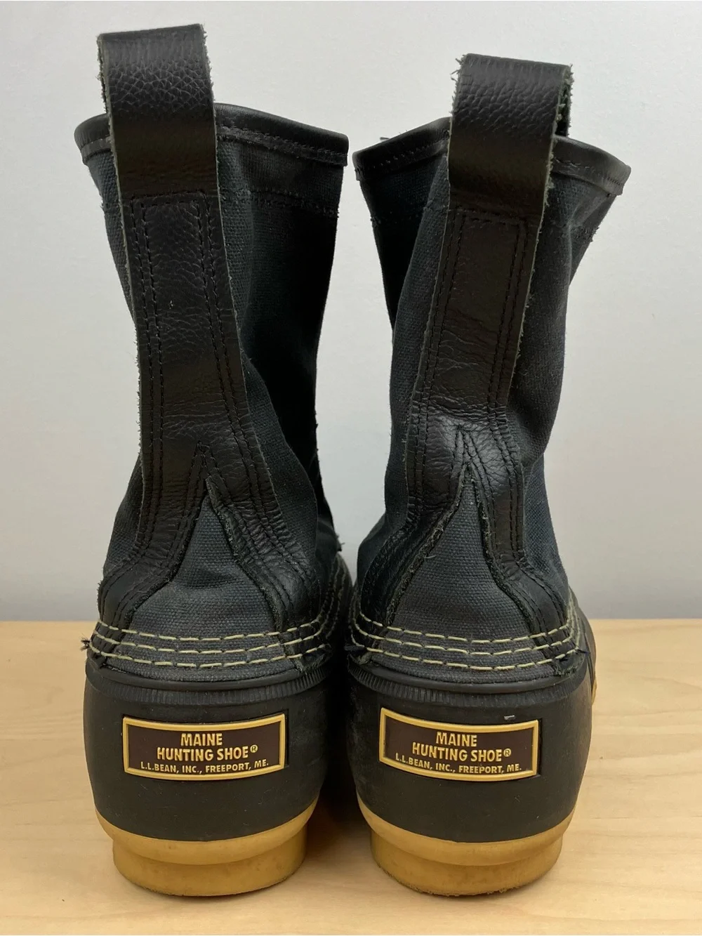 L.L. Bean Men’s Size 10.0 M Signature Waxed Canvas Black Duck Boots Lace Up